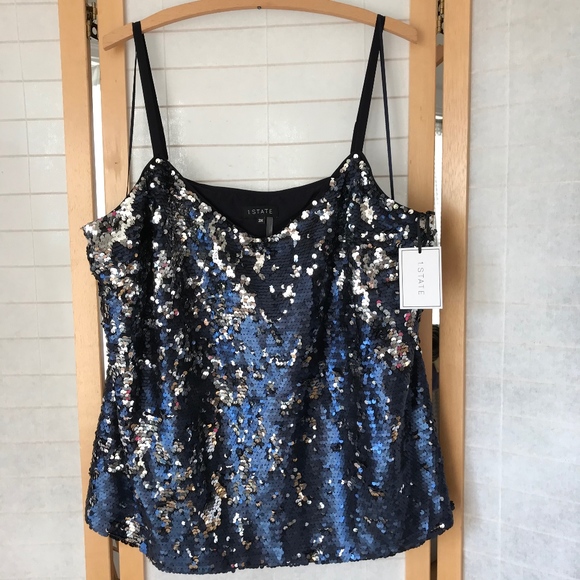 1. State Tops - 1 State sequined plus size cami w sparkle NWT 3X